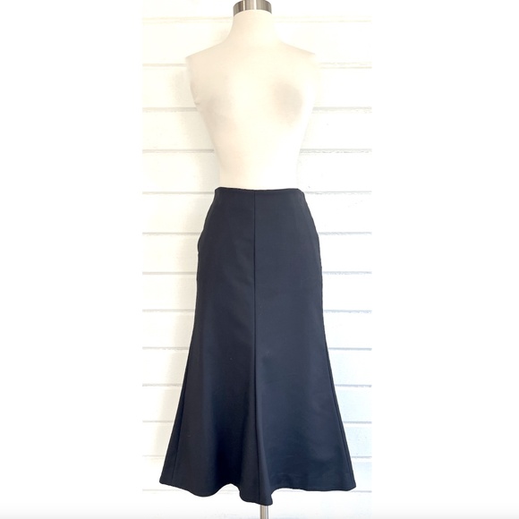 TIBI Cotton Blend Fit and Flared Midi Skirt in Black - 4 - Picture 1 of 10